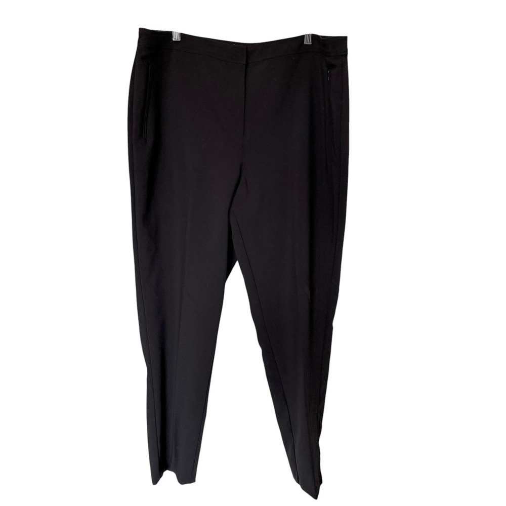 Susan Graver Tapered Pants Women 18W Black Excellent Slim Leg Liquid Knit Pocket